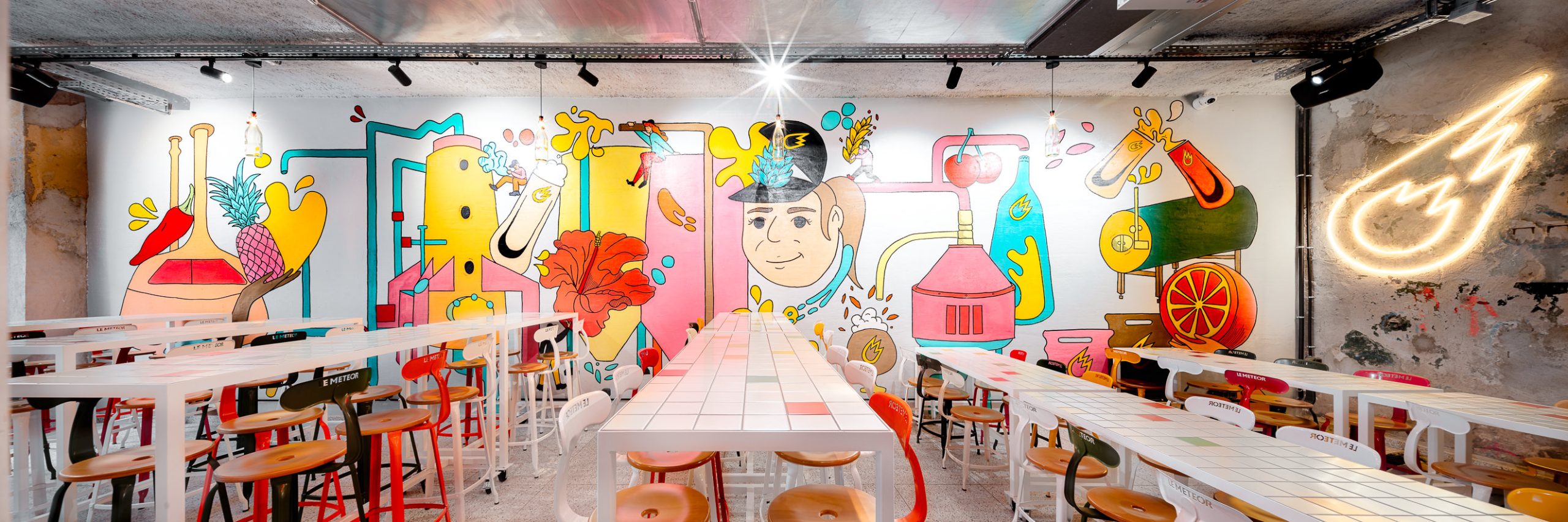 detail materiaux interieur brasserie