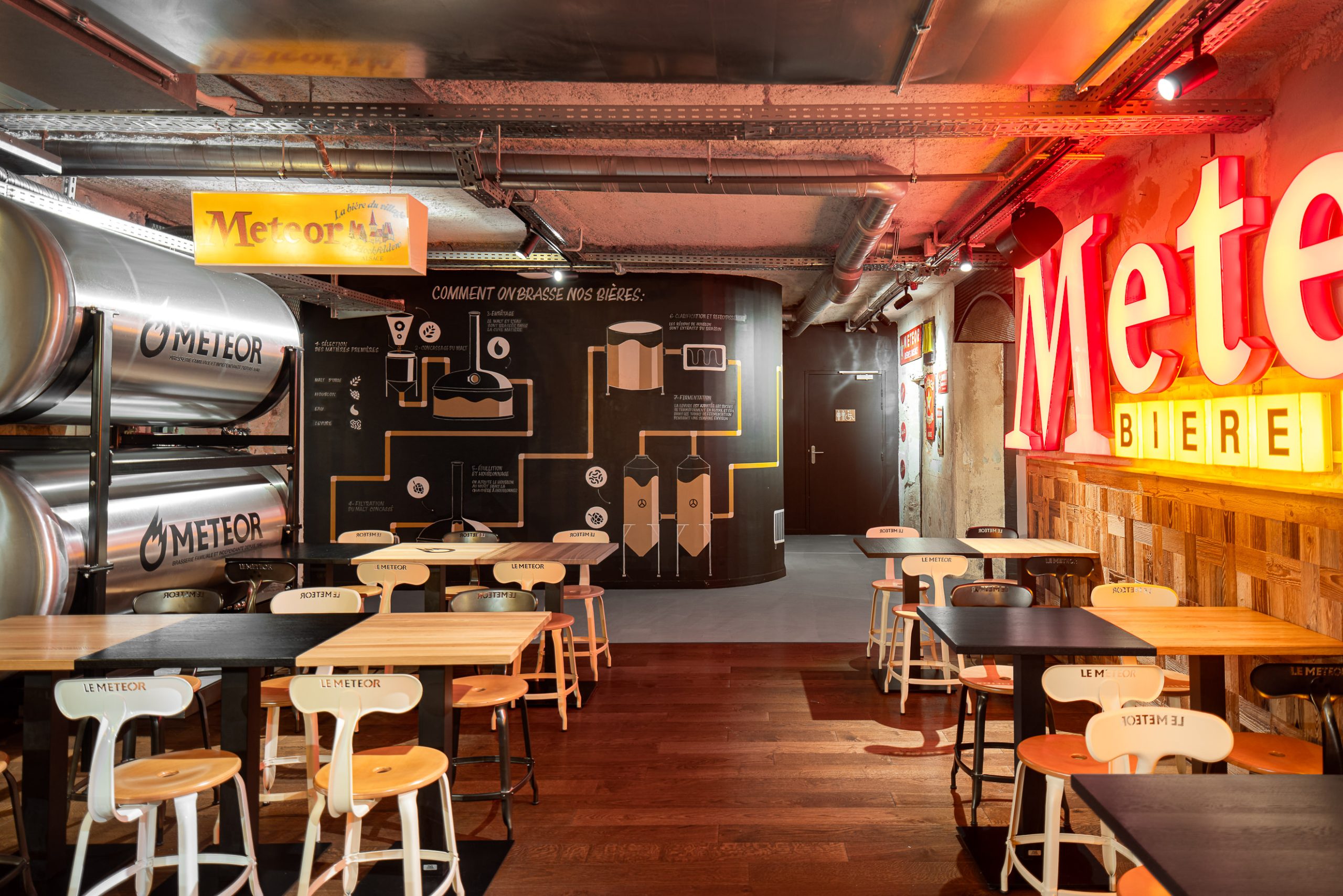 espace bar central brasserie meteor