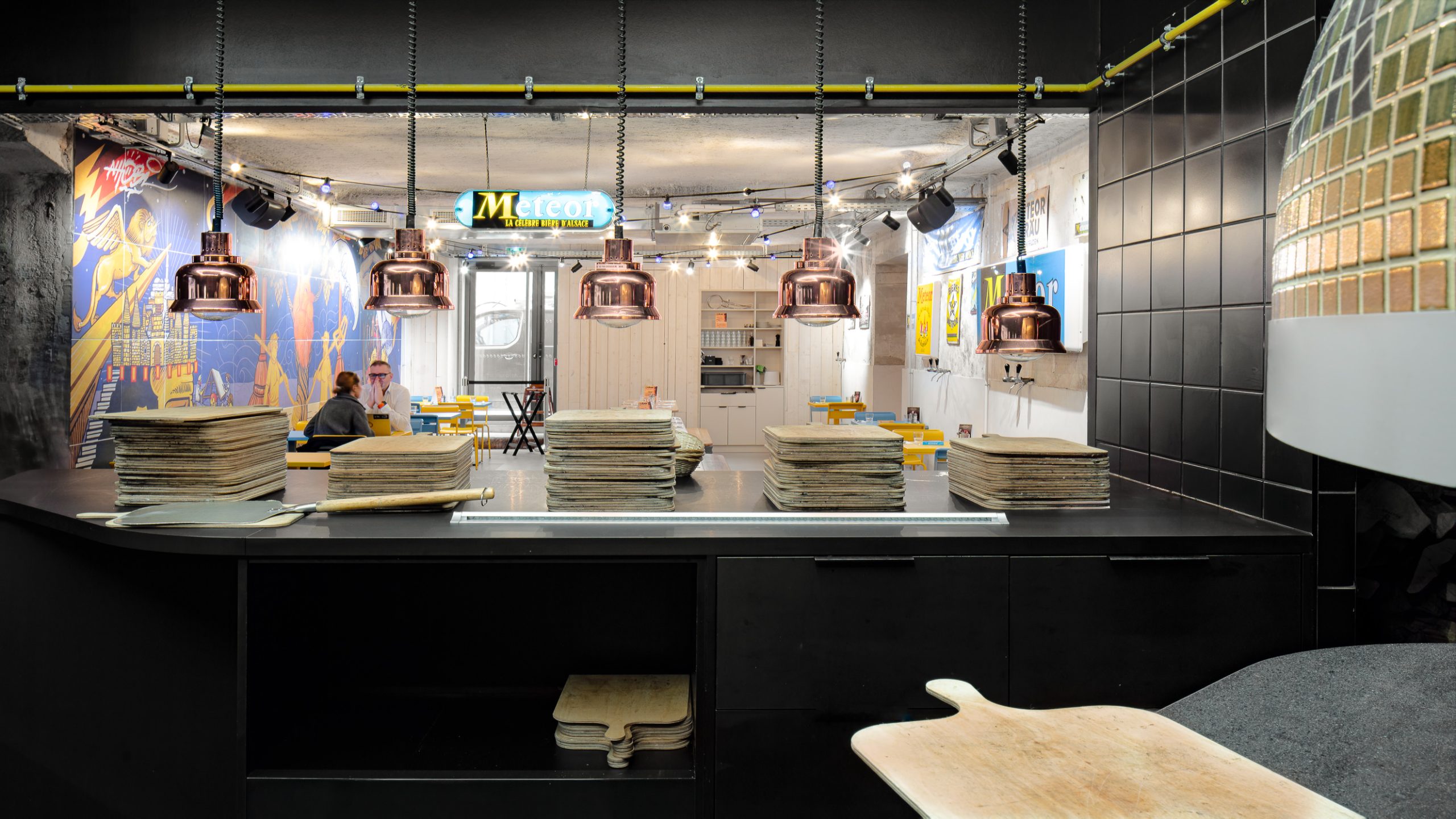 fresque artistique restaurant meteor interieur
